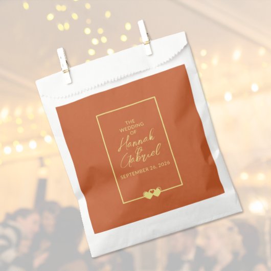 Sachets En Papier Mariage Terracotta Gold