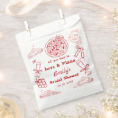 Sachets En Papier Mariage thème dessin à la main amour & pizza (Coupé)