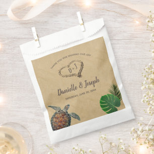 Sachets En Papier Mariage Tropical Beach Sea Turtle