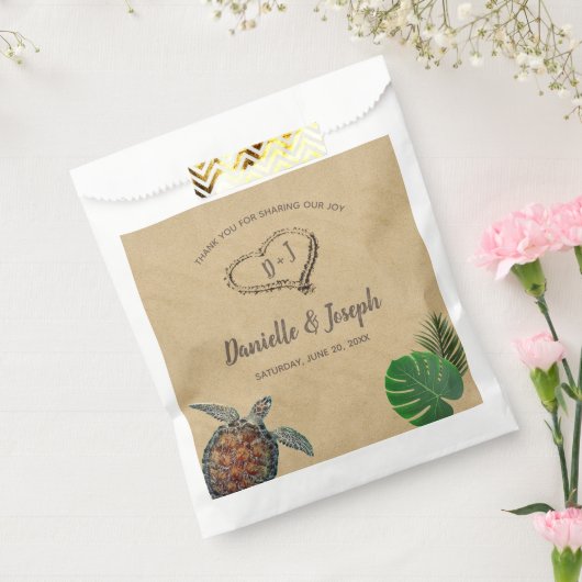Sachets En Papier Mariage Tropical Beach Sea Turtle (Scellé)