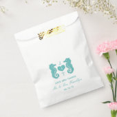 Sachets En Papier Mariage Turquoise Seahorse Monogram Beach (Scellé)
