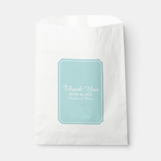 Sachets En Papier Mariage Turquoise Simplement Élégant (Devant)