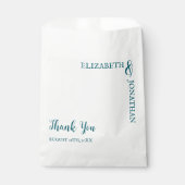Sachets En Papier Mariage Typographie Moderne Sarcelle Foncé (Devant)