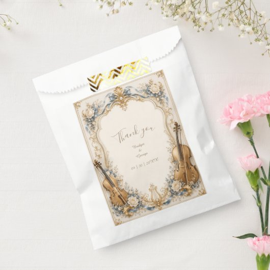 Sachets En Papier Mariage vague métallique botanique Champagne (Scellé)