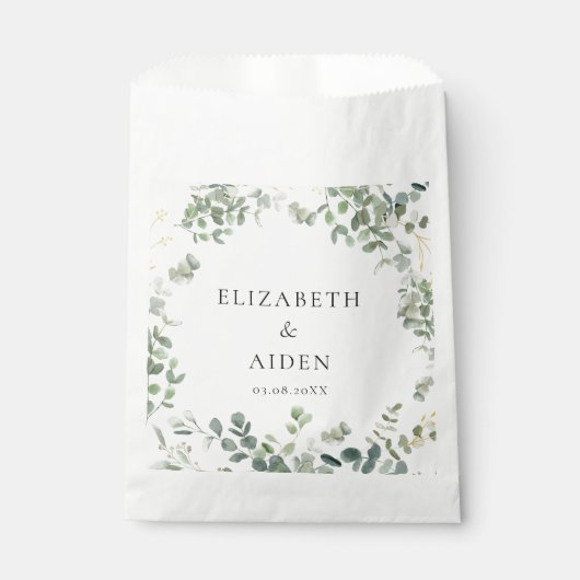 Sachets En Papier Mariage végétal Eucalyptus (Devant)