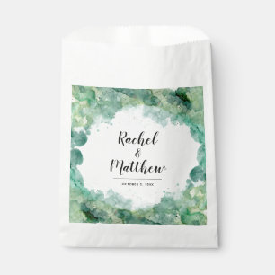 Sachets En Papier Mariage vert Abstrait moderne