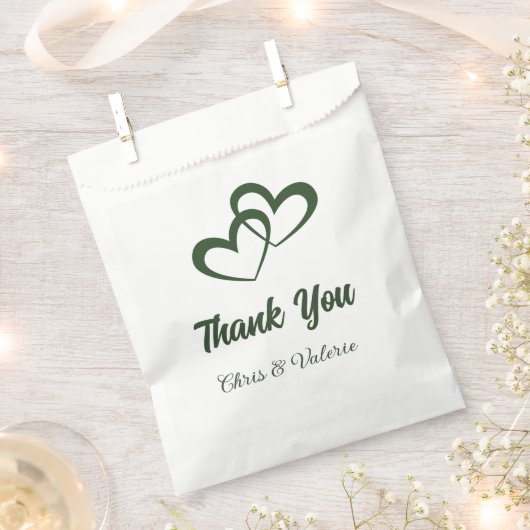 Sachets En Papier Mariage vert olive (Coupé)