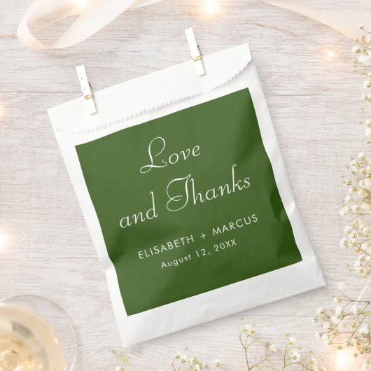 Sachets En Papier Mariage vert olive élégant sac de faveur (Coupé)