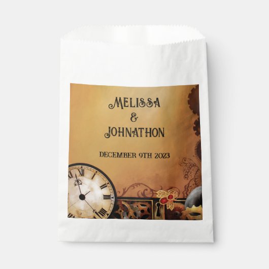 Sachets En Papier Mariage victorien Steampunk (Devant)