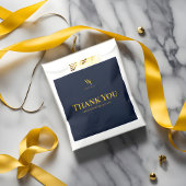 Sachets En Papier Marine Bleu et Merci Or Favoriser Sac - Simple El