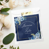 Sachets En Papier Marine Bleu Floral Élégant Personnalisé Mariage du