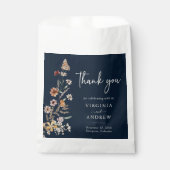 Sachets En Papier Marine Blue Floral Boho mariage Favor sac (Devant)
