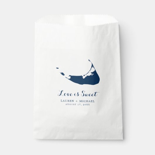 Sachets En Papier Marine Blue Nantucket Island Carte Mariage Favor S (Devant)