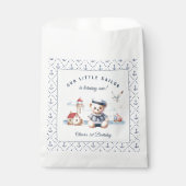 Sachets En Papier Marine Nautique Cute Bear Été 1er Anniversaire (Devant)
