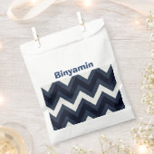 Sachets En Papier Marine zigzag upsherin en faveur sac avec nom (Coupé)