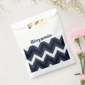 Sachets En Papier Marine zigzag upsherin en faveur sac avec nom (Scellé)