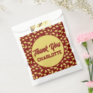 Sachets En Papier Maron de graduation et Merci Gold Party