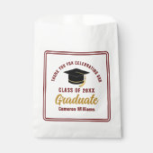 Sachets En Papier Maroon Gold Graduate Merci Custom Party (Devant)