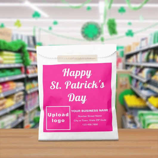 Sachets En Papier Marque d'affaires rose, Saint-Patrick, Sac en papi