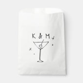 Sachets En Papier Martini Whimsical Rétro Main Tirée Initiales Perso (Devant)