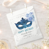 Sachets En Papier Mascarade bleue fête d'anniversaire (Coupé)