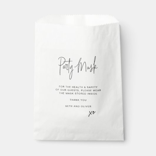 Sachets En Papier Masque Visage Invité Masque De Fête (Devant)