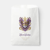 Sachets En Papier Masquerade Motif Sweet 16 Purple Gold ID1032 (Devant)