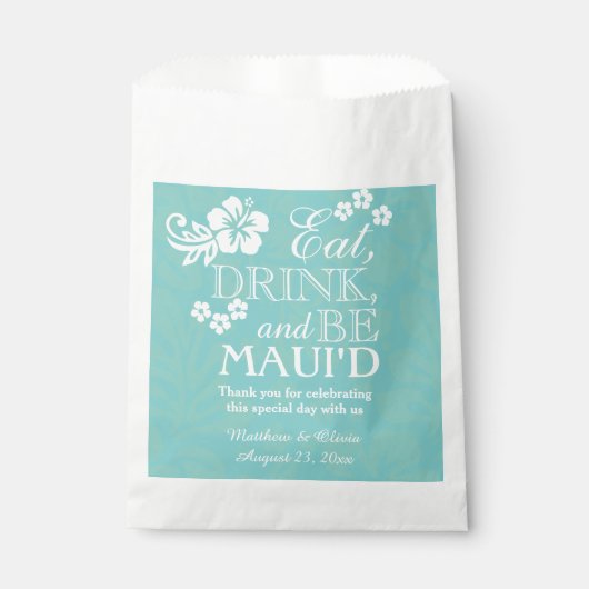 Sachets En Papier Maui Hawaï Mariage Buffet de friandises Merci (Devant)