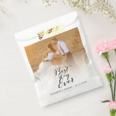 Sachets En Papier Meilleur Jour De Script Calligraphie Mariage Photo (Scellé)