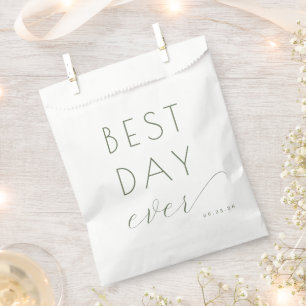 Sachets En Papier Meilleure journée jamais Joyeux Vert apaisé Minima