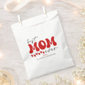 Sachets En Papier Meilleure maman jamais Red Grey Typographie Coeurs (Coupé)