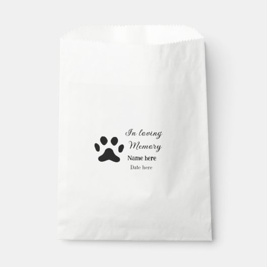 Sachets En Papier mémoire affectueuse souvenir à ajouter le nom de l (Devant)