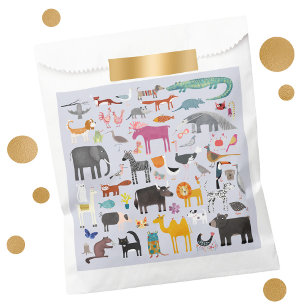 Sachets En Papier Ménagerie animale amusante