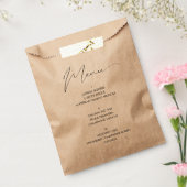 Sachets En Papier Menu Rustique Script Mariage Pain Sac Kraft Papier (Scellé)