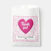 Sachets En Papier Merci 100e nombre aléatoire Motif rose/blanc (Devant)