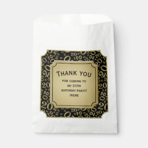 Sachets En Papier Merci : 20ème Motif au hasard Gold 20