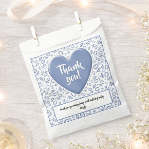 Sachets En Papier Merci 40e nombre aléatoire Motif bleu/blanc