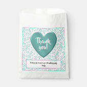 Sachets En Papier Merci 70e nombre aléatoire Motif Turquoise/blanc (Devant)