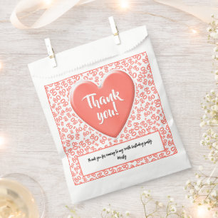 Sachets En Papier Merci 80e nombre aléatoire Motif corail/blanc