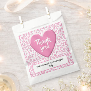Sachets En Papier Merci 80e nombre aléatoire Motif rose/blanc