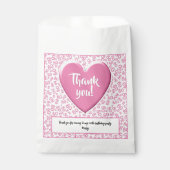 Sachets En Papier Merci 80e nombre aléatoire Motif rose/blanc (Devant)