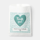 Sachets En Papier Merci 80e nombre aléatoire Motif Turquoise/blanc (Devant)