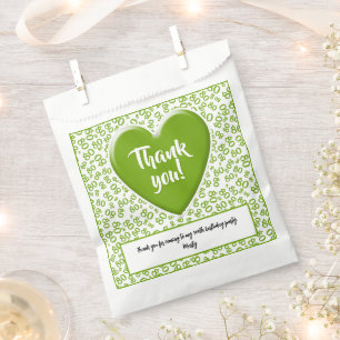 Sachets En Papier Merci 80e nombre aléatoire Motif vert/blanc