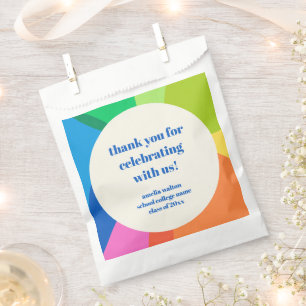 Sachets En Papier Merci Abstrait Rainbow Custom Graduation Party