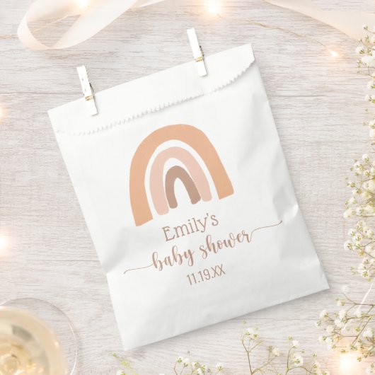 Sachets En Papier Merci arc-en-ciel rose Brown Boho (Coupé)
