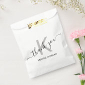 Sachets En Papier Merci argent gris monogramme script pour sac (Scellé)
