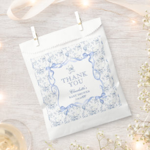 Sachets En Papier Merci Baby shower Ours Toile De Jouy Teddy