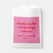 Sachets En Papier Merci Bat mitzvah moderne en rose personnalisé (Devant)