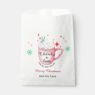 Sachets En Papier Merci beaucoup logo de café de Noël latte