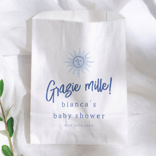 Sachets En Papier Merci beaucoup ! Méditerranée  Garçon Bleu Baby Sh